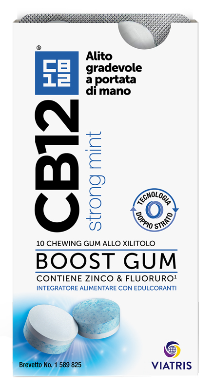 CB12 BOOST 10 CHEWING-GUM ZINCO E FLUORURO NEW FORMULATION - Farmacia Artemisia di Montecuollo Dott. Angelo snc