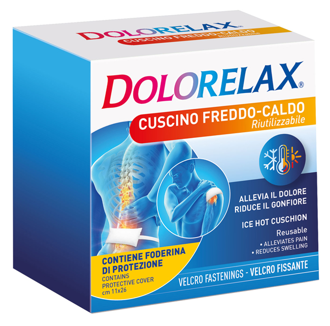 DOLORELAX ICE HOT CUSCINO RIUTILIZZABILE CON VELCRO FISSANTE 11X26 CM - Farmacia Artemisia di Montecuollo Dott. Angelo snc