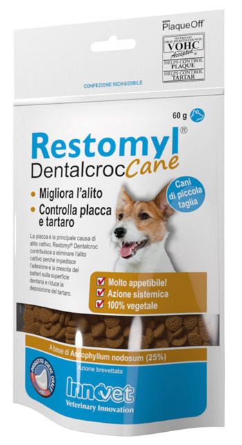 RESTOMYL DENTALCROC CANI PICCOLA TAGLIA BUSTA 60 G - Farmacia Artemisia di Montecuollo Dott. Angelo snc