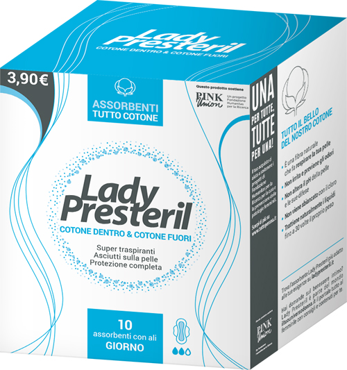 LADY PRESTERIL COTONE DENTRO & COTONE FUORI 10 ASSORBENTI CON ALI GIORNO PROMO - Farmacia Artemisia di Montecuollo Dott. Angelo snc