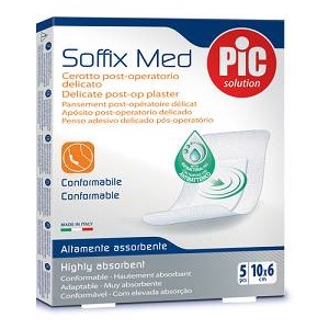 CEROTTO PIC SOFFIX MED IN TNT CON TAMPONE CENTRALE ASSORBENTE STERILE MONOUSO 10X6 CM ANTIBATTERICO 5 PEZZI - Farmacia Artemisia di Montecuollo Dott. Angelo snc