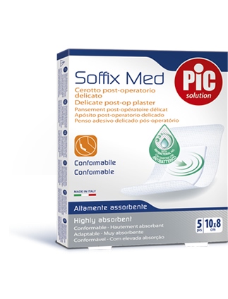 CEROTTO PIC SOFFIX MED IN TNT CON TAMPONE CENTRALE ASSORBENTE STERILE MONOUSO 10X8 CM ANTIBATTERICO 5 PEZZI - Farmacia Artemisia di Montecuollo Dott. Angelo snc
