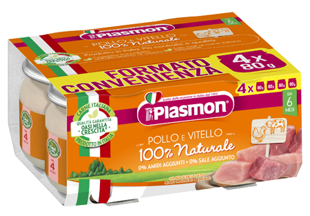 PLASMON OMOGENEIZZATO POLLO VITELLO 4 PEZZI 80 G - Farmacia Artemisia di Montecuollo Dott. Angelo snc