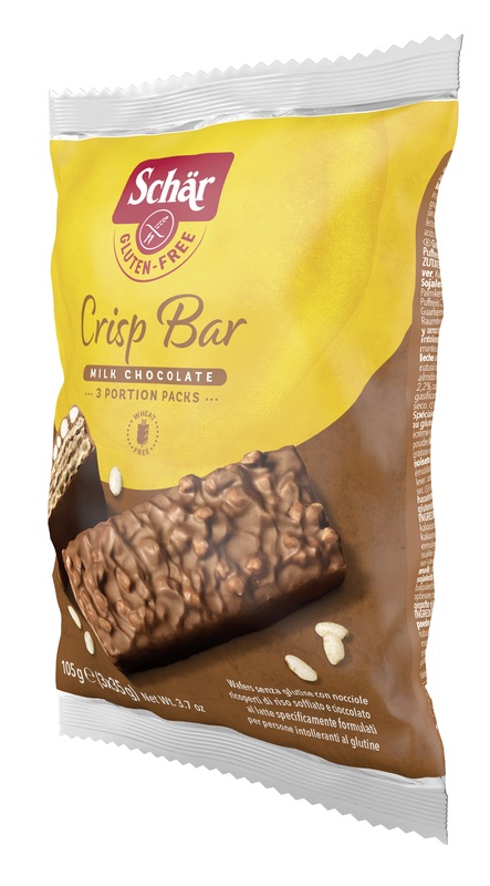 SCHAR CRISP BAR WAFERS CON NOCCIOLE RICOPERTI DI RISO SOFFIATO E CIOCCOLATO AL LATTE 3 PORZIONI DA 35 G - Farmacia Artemisia di Montecuollo Dott. Angelo snc