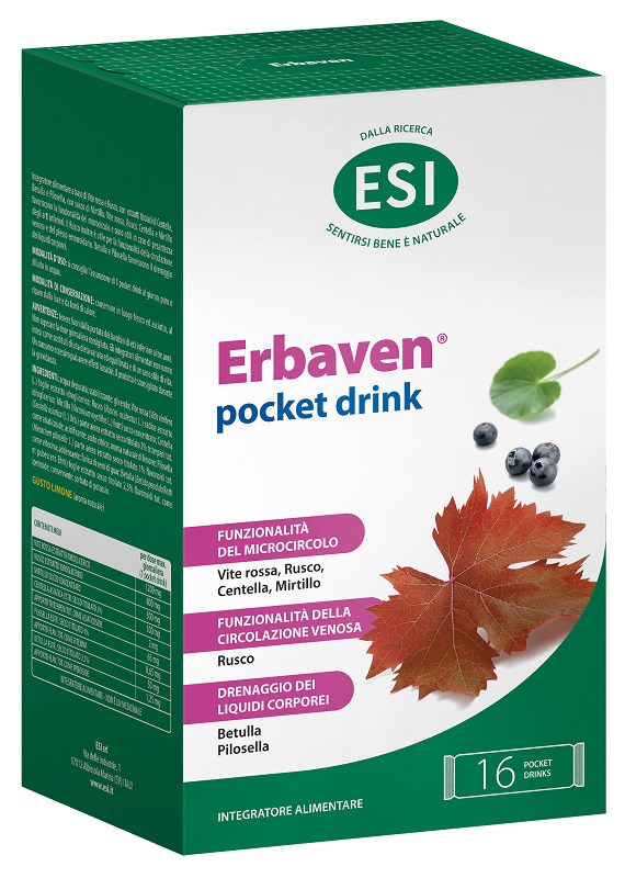 ESI ERBAVEN POCKET DRINK 16 POCKET DRINK DA 20 ML GUSTO LIMONE - Farmacia Artemisia di Montecuollo Dott. Angelo snc