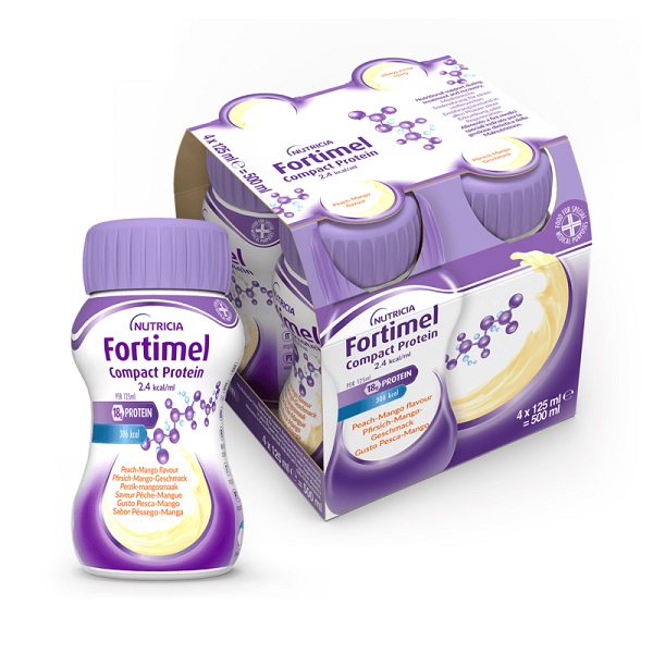 NUTRICIA FORTIMEL COMPACT PROTEIN GUSTO PESCA E MANGO 4 BOTTIGLIE DA 125 ML - Farmacia Artemisia di Montecuollo Dott. Angelo snc