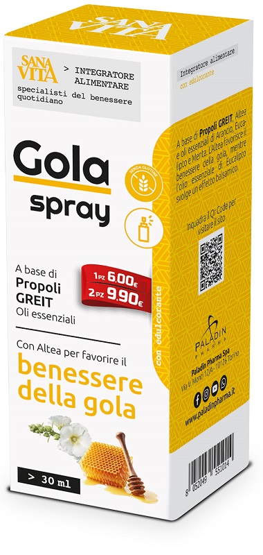 SANAVITA GOLA SPRAY 30 ML - Farmacia Artemisia di Montecuollo Dott. Angelo snc