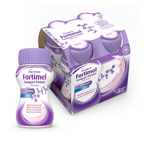 NUTRICIA FORTIMEL COMPACT PROTEIN GUSTO FRUTTI DI BOSCO 4 BOTTIGLIE DA 125 ML - Farmacia Artemisia di Montecuollo Dott. Angelo snc