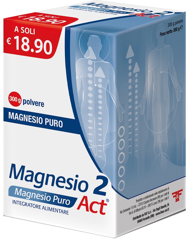 MAGNESIO 2 MAGNESIO PURO ACT POLVERE 300 G - Farmacia Artemisia di Montecuollo Dott. Angelo snc