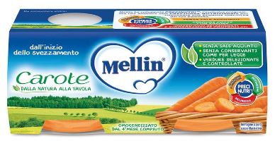 MELLIN OMOGENEIZZATO CAROTE 2 X 80 G - Farmacia Artemisia di Montecuollo Dott. Angelo snc