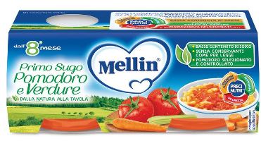 MELLIN PRIMO SUGO POMODORO E VERDURE 2 VASETTI DA 80 G - Farmacia Artemisia di Montecuollo Dott. Angelo snc