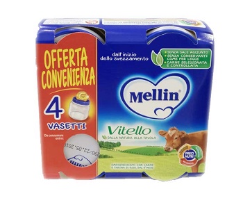 MELLIN OMOGENEIZZATO VITELLO 4 PEZZI X 80 G - Farmacia Artemisia di Montecuollo Dott. Angelo snc