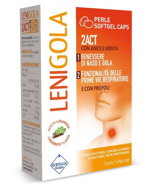 LENIGOLA 20 PERLE SOFTGEL CAPS LIQUIRIZIA - Farmacia Artemisia di Montecuollo Dott. Angelo snc