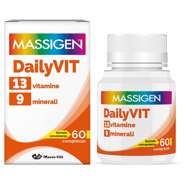 MASSIGEN DAILYVIT 12 VITAMINE 11 MINERALI 60 COMPRESSE RIVESTITE - Farmacia Artemisia di Montecuollo Dott. Angelo snc