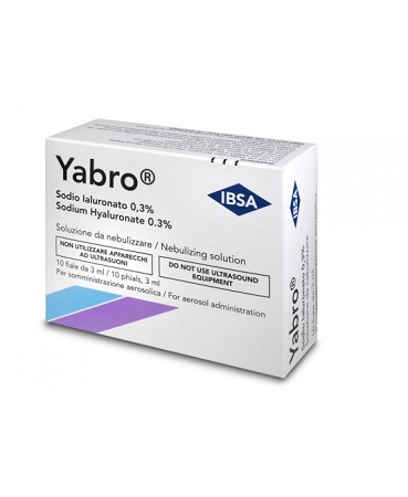 YABRO 10 FIALE 3ML ACIDO IALURONICO 0,3% SOLUZIONE PER NEBULIZZATORE - Farmacia Artemisia di Montecuollo Dott. Angelo snc