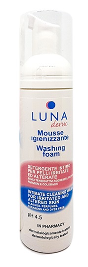 LUNADERM MOUSSE IGIENIZZANTE DETERGENTE INTIMO PELLI IRRITATE ED ALTERATE 150 ML - Farmacia Artemisia di Montecuollo Dott. Angelo snc