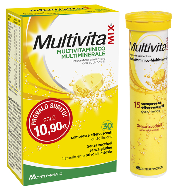 MULTIVITAMIX SENZA ZUCCHERO 30 COMPRESSE EFFERVESCENTI - Farmacia Artemisia di Montecuollo Dott. Angelo snc