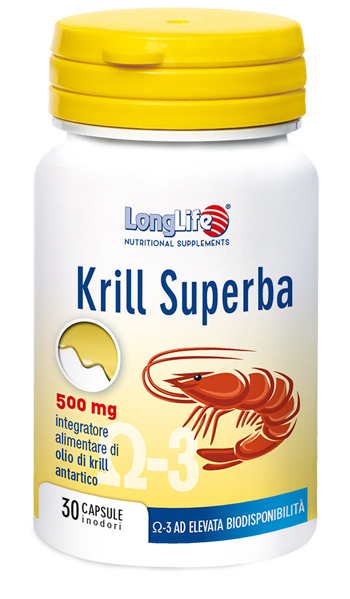 LONGLIFE KRILL SUPERBA 30 CAPSULE INODORI DA 600 MG - Farmacia Artemisia di Montecuollo Dott. Angelo snc