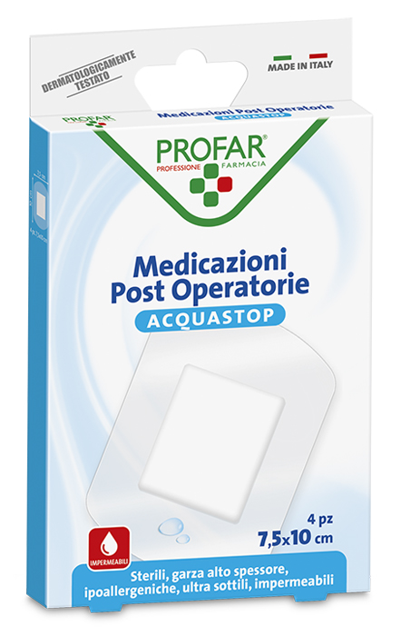 ACQUASTOP MEDICAZIONE POST OPERATORIA 7,5X10 CM PROFAR MED 4 PEZZI - Farmacia Artemisia di Montecuollo Dott. Angelo snc