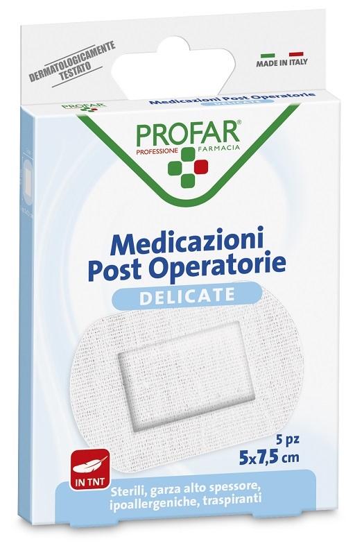 MEDICAZIONE POST OPERATORIA STERILE GARZA ANTIADERENTE 5X7,5 CM 5 PEZZI PROFAR - Farmacia Artemisia di Montecuollo Dott. Angelo snc