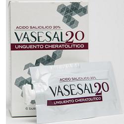 VASESAL 20 6 BUSTINE PLURIDOSE DA 5 ML UNGUENTO CHERATOLITICO - Farmacia Artemisia di Montecuollo Dott. Angelo snc