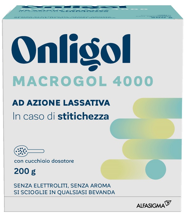 ONLIGOL MACROGOL 4000 200 G CON CUCCHIAINO DOSATORE SENZA ZUCCHERO - Farmacia Artemisia di Montecuollo Dott. Angelo snc