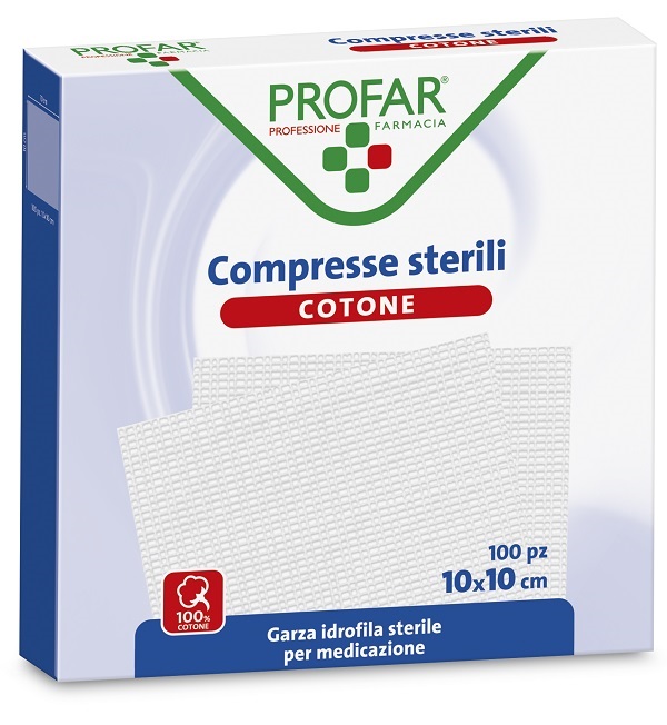 GARZA IDROFILA PROFAR COMPRESSA STERILE 10X10 CM 100 PEZZI - Farmacia Artemisia di Montecuollo Dott. Angelo snc