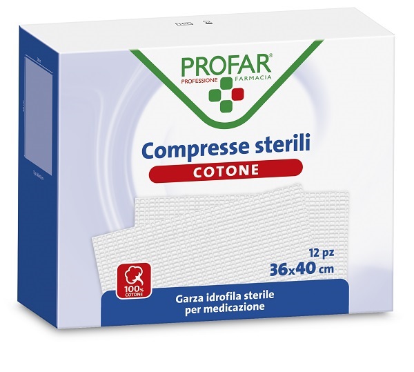 GARZA IDROFILA PROFAR COMPRESSA STERILE 36X40 CM 12 PEZZI - Farmacia Artemisia di Montecuollo Dott. Angelo snc