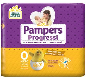 PAMPERS PROGRESSI MICRO PANNOLINI PER BAMBINI 24 PEZZI - Farmacia Artemisia di Montecuollo Dott. Angelo snc