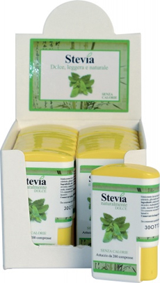 STEVIA EDULCORANTE 200 COMPRESSE DISPLAY CONTENENTE 14 DISPENSER - Farmacia Artemisia di Montecuollo Dott. Angelo snc