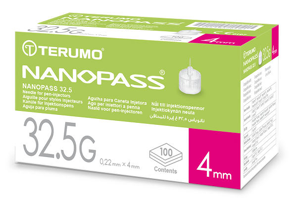 AGO PER PENNA DA INSULINA NANOPASS 32,5 GAUGE LUNGHEZZA 4 MM 100 PEZZI - Farmacia Artemisia di Montecuollo Dott. Angelo snc