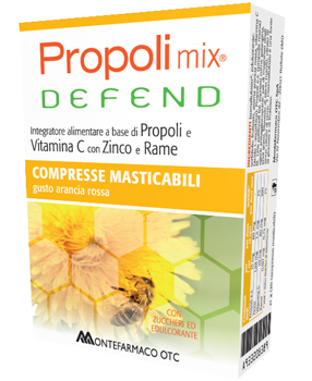 PROPOLI MIX DEFEND 30 COMPRESSE MASTICABILI GUSTO ARANCIA - Farmacia Artemisia di Montecuollo Dott. Angelo snc