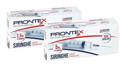 SIRINGA PRONTEX 2,5 ML AGO IND 10 PEZZI - Farmacia Artemisia di Montecuollo Dott. Angelo snc