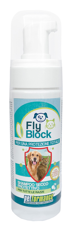PETFORMANCE FLYBLOCK SHAMPOO SECCO CANI/GATTI 150 ML - Farmacia Artemisia di Montecuollo Dott. Angelo snc