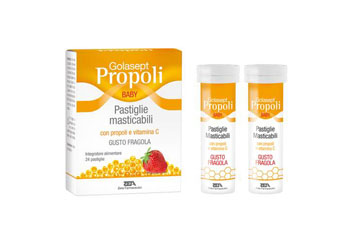 GOLASEPT PROPOLI BABY 24 COMPRESSE MASTICABILI FRAGOLA - Farmacia Artemisia di Montecuollo Dott. Angelo snc