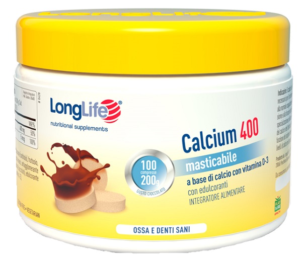 LONGLIFE CALCIUM 400 CACAO 100 COMPRESSE - Farmacia Artemisia di Montecuollo Dott. Angelo snc