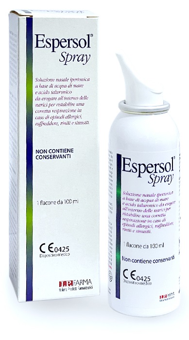 SOLUZIONE NASALE ESPERSOL SPRAY IPERTONICA A BASE DI ACQUA DI MARE E ACIDO IALURONICO 0,02% 100ML - Farmacia Artemisia di Montecuollo Dott. Angelo snc