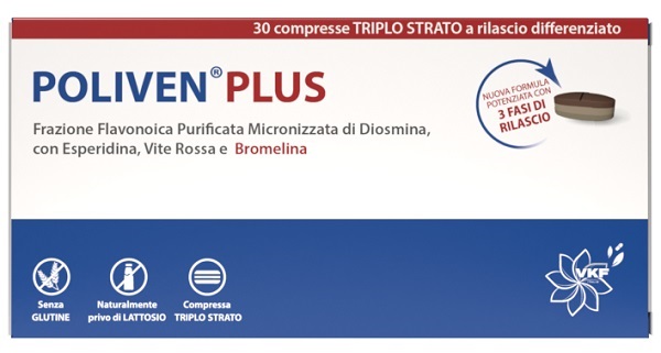 POLIVEN PLUS 30 COMPRESSE TRIPLO STRATO SENZA GLUTINE NATURALMENTE PRIVO DI LATTOSIO - Farmacia Artemisia di Montecuollo Dott. Angelo snc