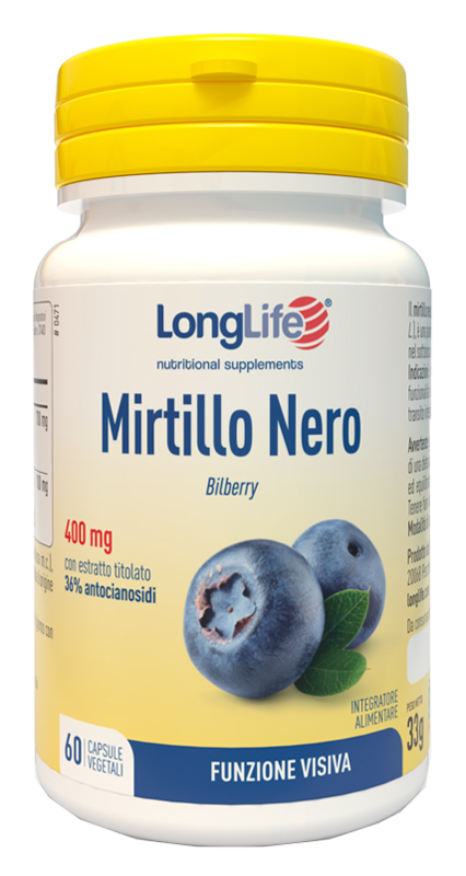 LONGLIFE MIRTILLO NERO 60 CAPSULE VEGETALI - Farmacia Artemisia di Montecuollo Dott. Angelo snc