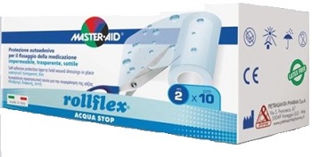 CEROTTO IMPERMEABILE PER FISSAGGIO MEDICAZIONI MASTER-AID ROLLFLEX A-STOP M 10X10 CM - Farmacia Artemisia di Montecuollo Dott. Angelo snc
