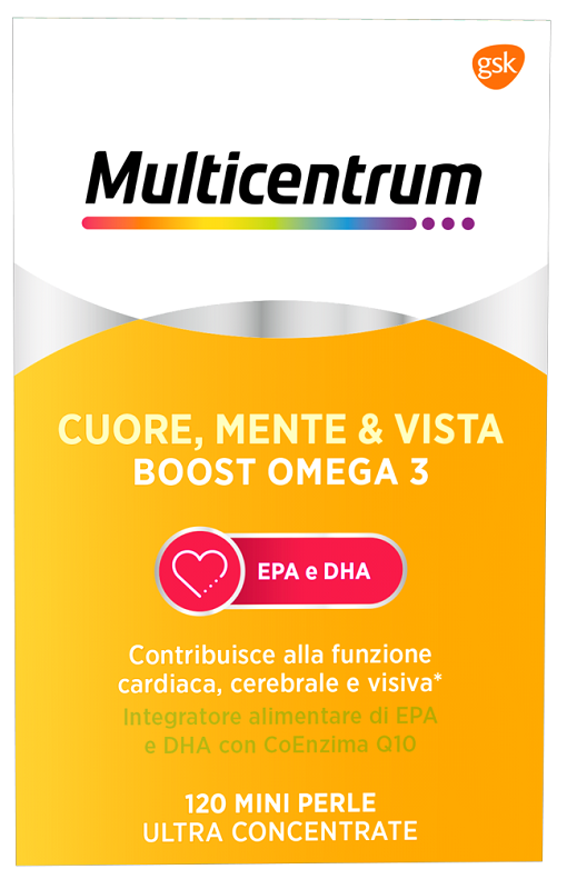 MULTICENTRUM CUORE MENTE E VISTA BOOST OMEGA 3 120 MINI PERLE - Farmacia Artemisia di Montecuollo Dott. Angelo snc