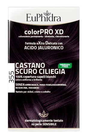 EUPHIDRA COLORPRO XD 355 CASTANO SCURO CILIEGIA GEL COLORANTE CAPELLI IN FLACONE + ATTIVANTE + BALSAMO + GUANTI - Farmacia Artemisia di Montecuollo Dott. Angelo snc