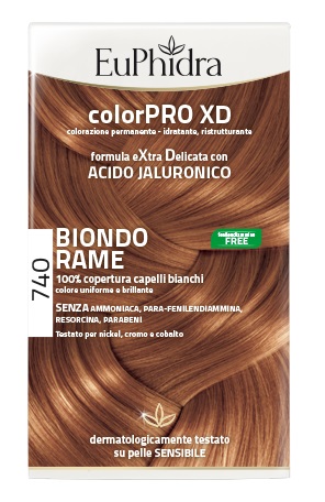 EUPHIDRA COLORPRO XD 740 BIONDO RAME GEL COLORANTE CAPELLI IN FLACONE + ATTIVANTE + BALSAMO + GUANTI - Farmacia Artemisia di Montecuollo Dott. Angelo snc