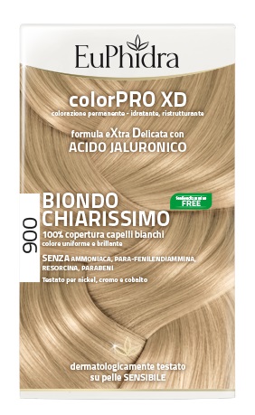 EUPHIDRA COLORPRO XD 900 BIONDO CHIARISSIMO GEL COLORANTE CAPELLI IN FLACONE + ATTIVANTE + BALSAMO + GUANTI - Farmacia Artemisia di Montecuollo Dott. Angelo snc