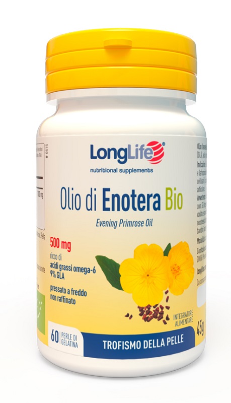 LONGLIFE OLIO ENOTERA BIO 500 MG 60 PERLE IN GELATINA - Farmacia Artemisia di Montecuollo Dott. Angelo snc