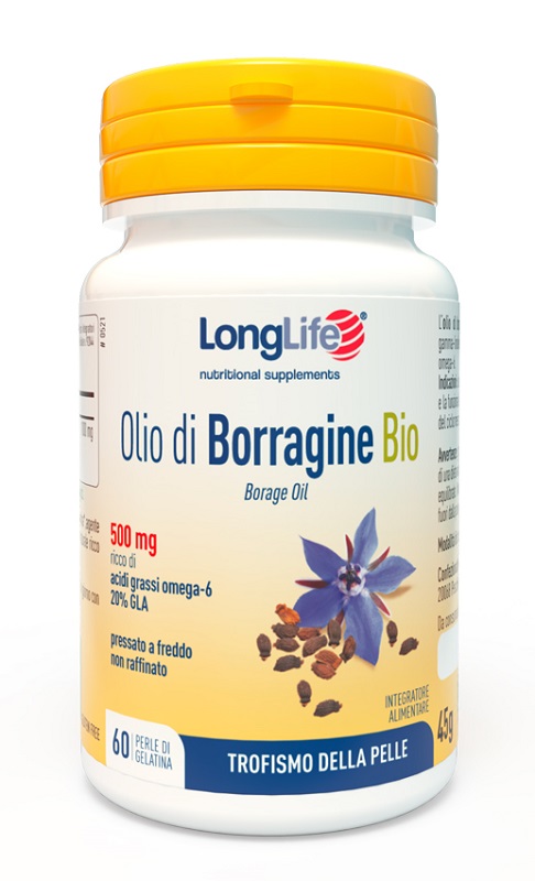 LONGLIFE OLIO BORRAGINE BIO 60 PERLE IN GELATINA - Farmacia Artemisia di Montecuollo Dott. Angelo snc
