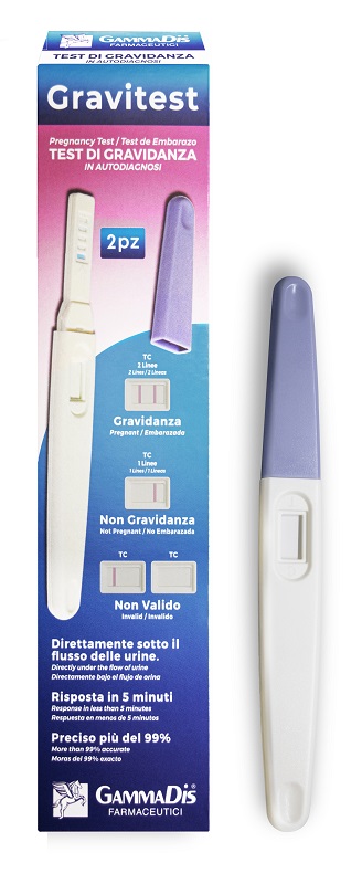 TEST GRAVIDANZA GRAVITEST 2 PEZZI GAMMADIS - Farmacia Artemisia di Montecuollo Dott. Angelo snc