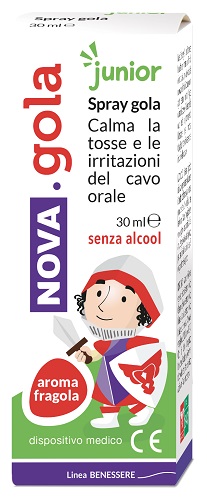 NOVA GOLA SPRAY JUNIOR FRAGOLA 30 ML - Farmacia Artemisia di Montecuollo Dott. Angelo snc