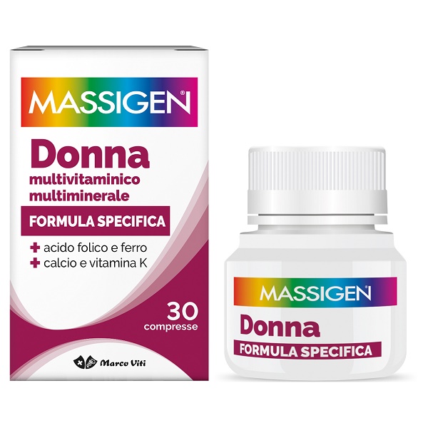 MASSIGEN DONNA MULTIVITAMINICO E MULTIMINERALE 30 COMPRESSE RIVESTITE - Farmacia Artemisia di Montecuollo Dott. Angelo snc