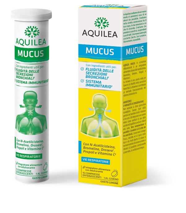 AQUILEA MUCUS 15 COMPRESSE EFFERVESCENTI 90 G - Farmacia Artemisia di Montecuollo Dott. Angelo snc